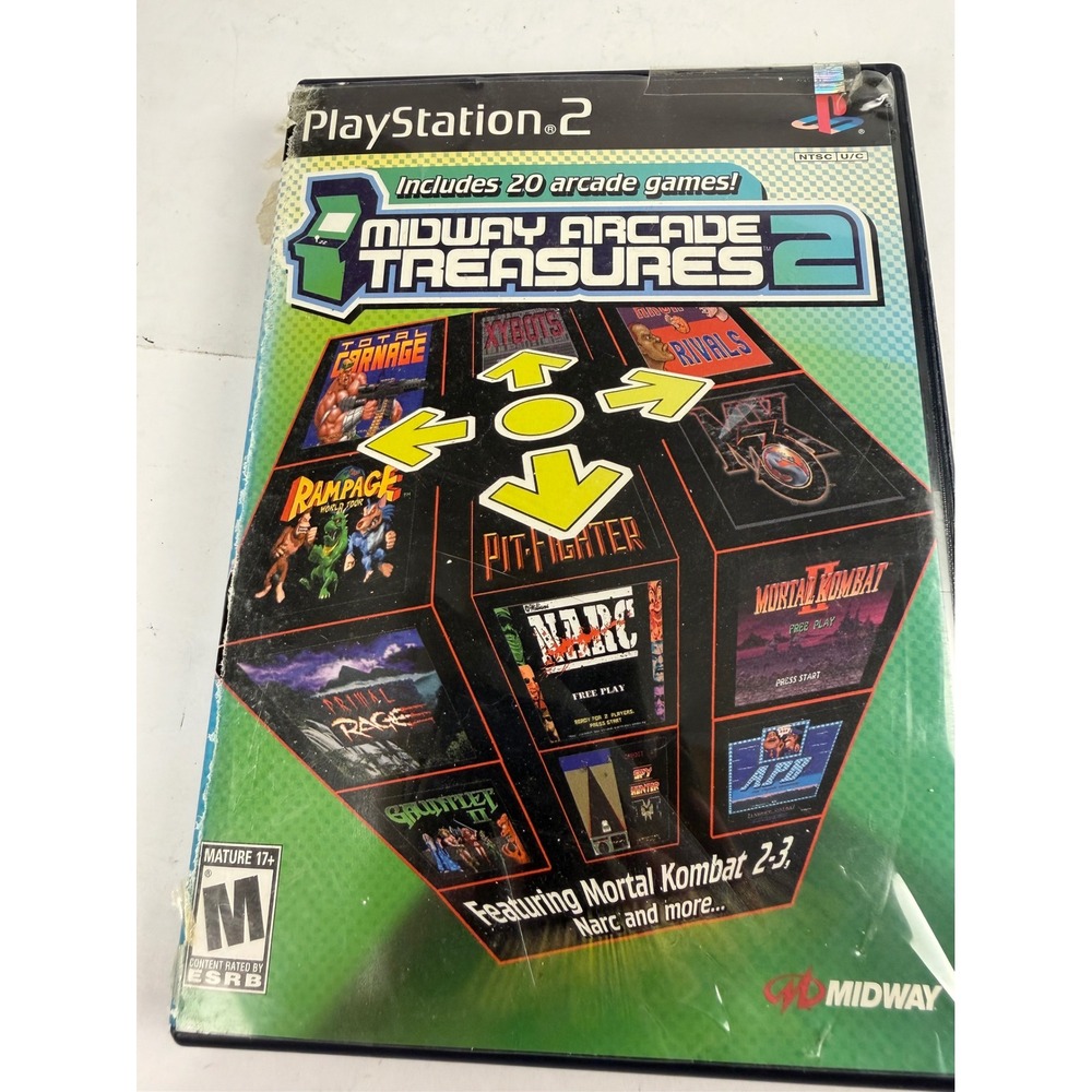 Midway Arcade Treasures 2 Sony PlayStation 2 PS2 Mortal Kombat Gauntlet